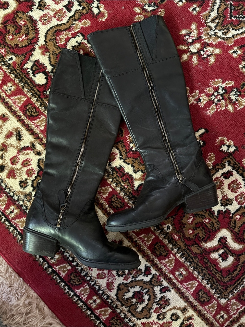 Timberland Black Over-the-Knee Black Leather Boots
